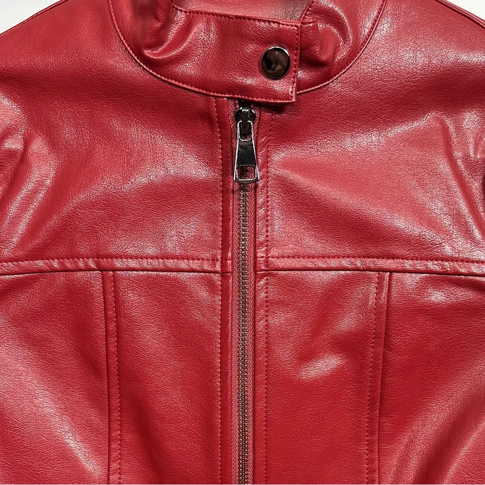 Motel Rocks Vibrant Red Leather Jacket